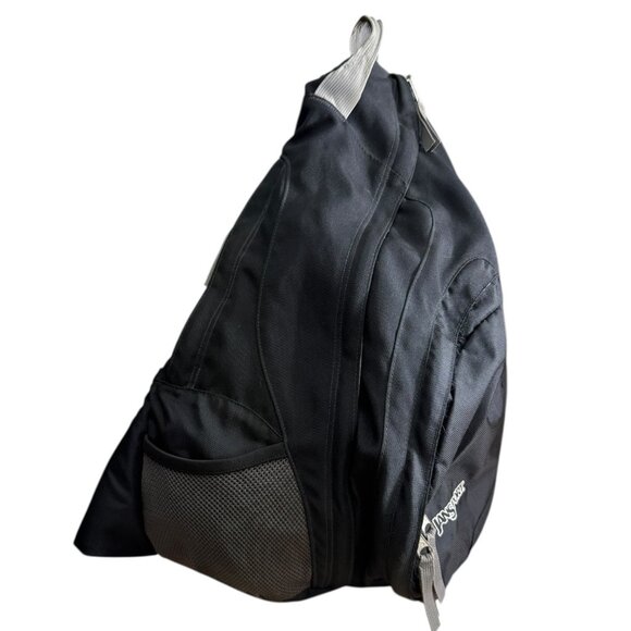 Jansport Large Sling Bag Backpack Black Outdoor Gorpcore Hiking Camping Utility - Picture 2 of 8
